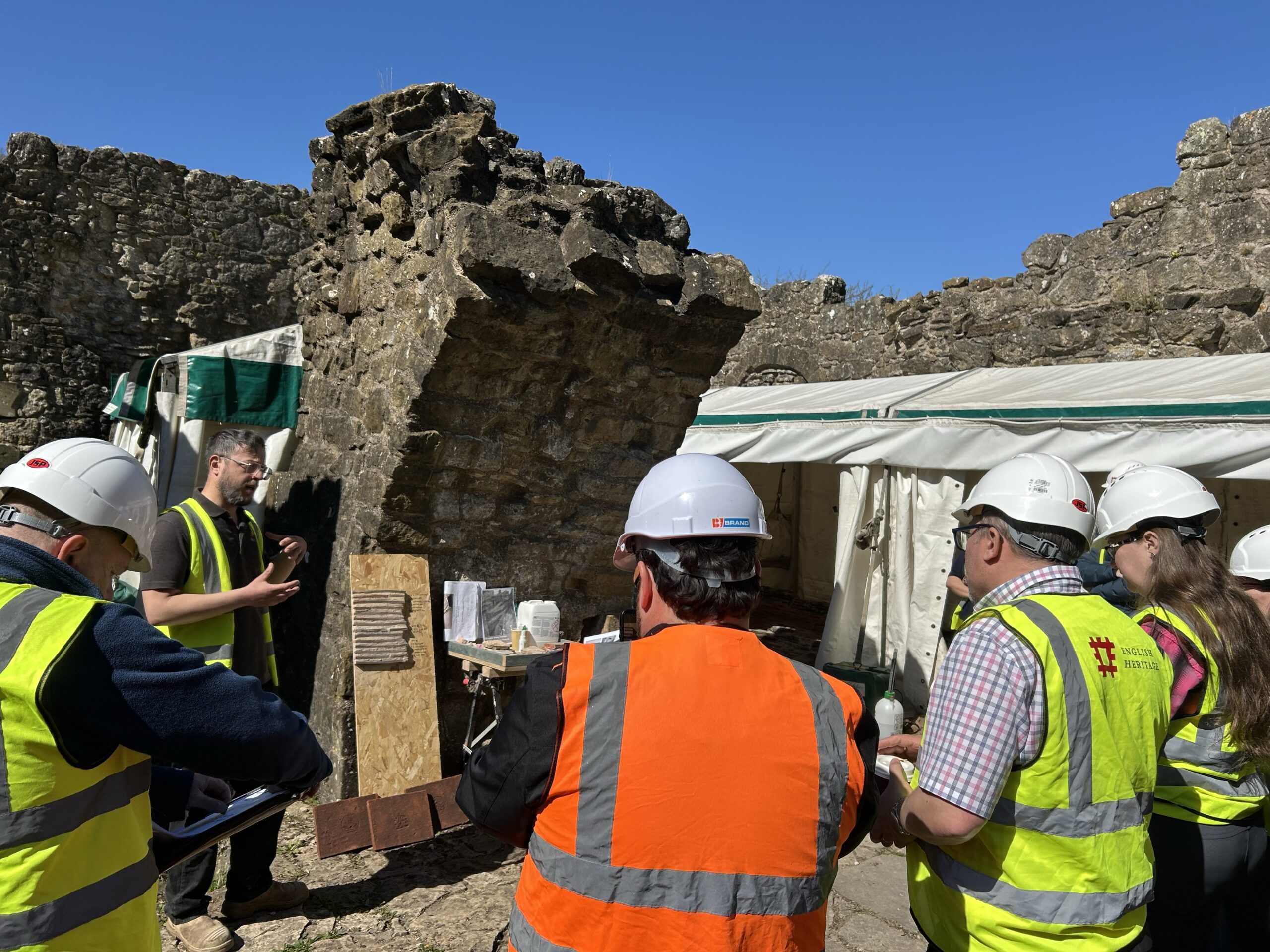 Contractors gathering at Rievaulx Abbey to start construction